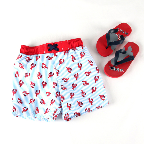 Cat & Jack Other - Cat & Jack 4T Crab Swim Trunks & Flip Flops